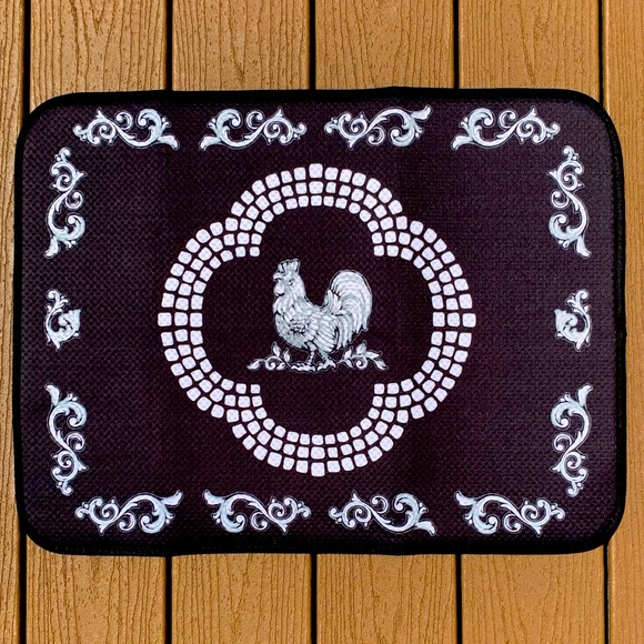 🆕TEMPTATIONS SET OF 2 DOODLE DOO COUNTERTOP MICROFIBER KITCHEN DISH DRYING MATS - Picture 5 of 8